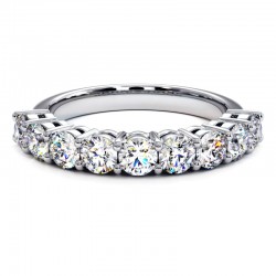 Demi Alliance diamants ronds brillants 2 griffes Promesse