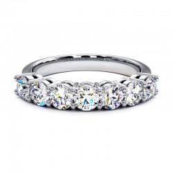 Demi alliance diamants promesse 7 diamants ronds taille brillant or blanc Demi alliance diamants promesse 7 diamants ronds taille brillant or blanc