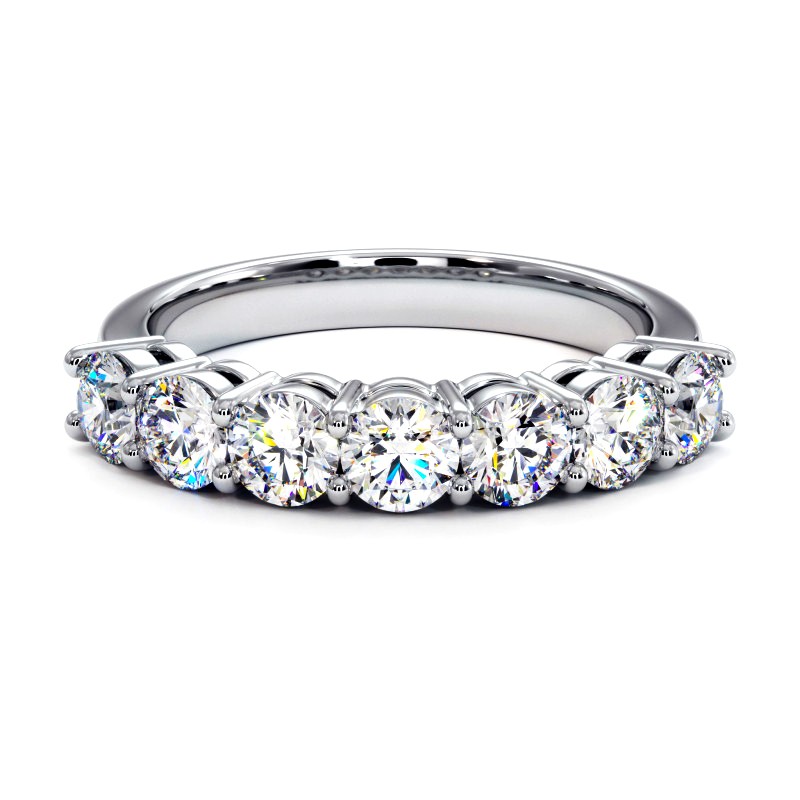 Half diamond alliance promesse 7 round brilliant cut diamonds white gold