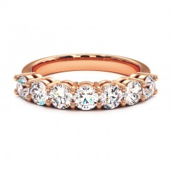 Demi Alliance diamants promesse 7 diamants ronds brillants Demi Alliance diamants promesse 7 diamants ronds brillants