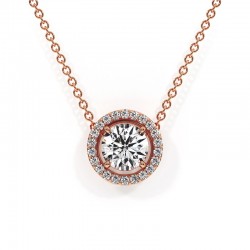 Pendentif diamant rond halo Ma Vie