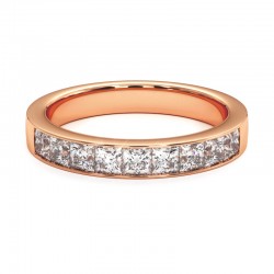 Demi Alliance Diamants princesse rail or rose Demi Alliance Diamants princesse rail or rose