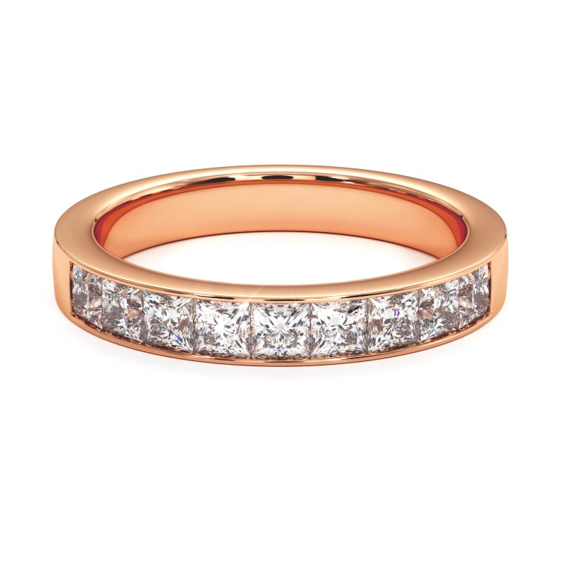 Demi Alliance Diamants princesse rail or rose Demi Alliance Diamants princesse rail or rose
