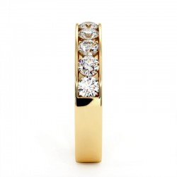 Demi Alliance Diamants Ronds Rail Mon Tr&eacute;sor
