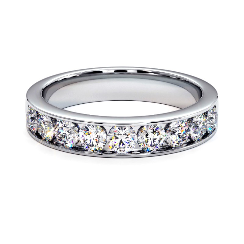 Halber Verlobungsring mit runden, brillanten Diamanten
