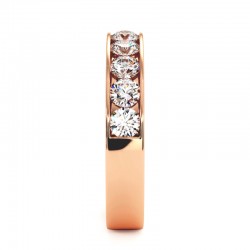 Demi Alliance Diamants Ronds Rail Mon Tr&eacute;sor