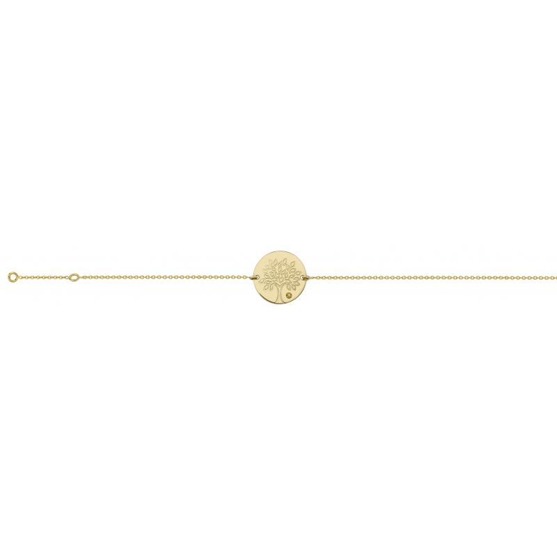 Pulsera de identidad para beb&eacute; en oro de 18k, 750/1000 | &Aacute;rbol de la Vida