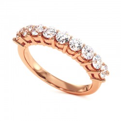 نصف تحالف Promesse الماس الدائري الكلاسيكي في الذهب أو البلاتين