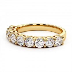 نصف تحالف Promesse الماس الدائري الكلاسيكي في الذهب أو البلاتين