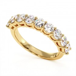 نصف تحالف Promesse الماس الدائري الكلاسيكي في الذهب أو البلاتين