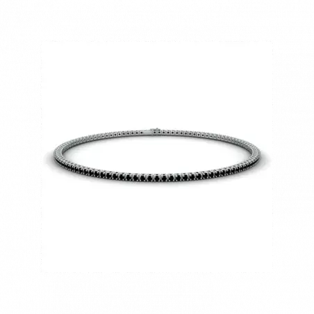 Bracelet Rivière Diamants Noirs Or Noir