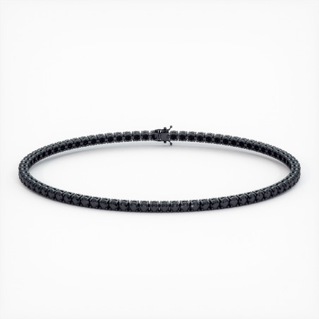 Zwarte Diamanten Rivier Armband Zwart Goud