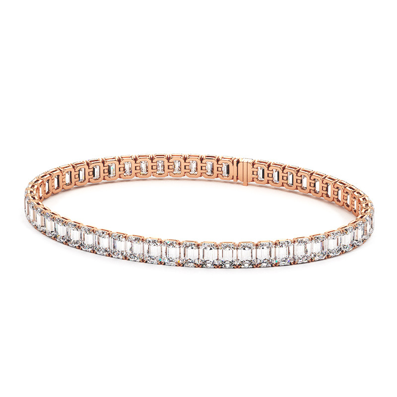 Pulsera de Tenis de Diamantes Talla Esmeralda