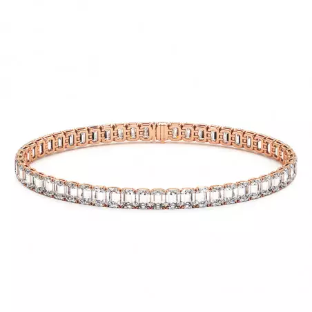 Bracelet Tennis Diamants Taille émeraude