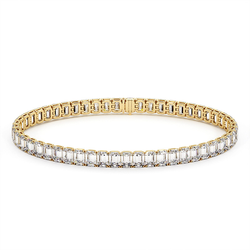 Bracelet tennis diamants taille Émeraude