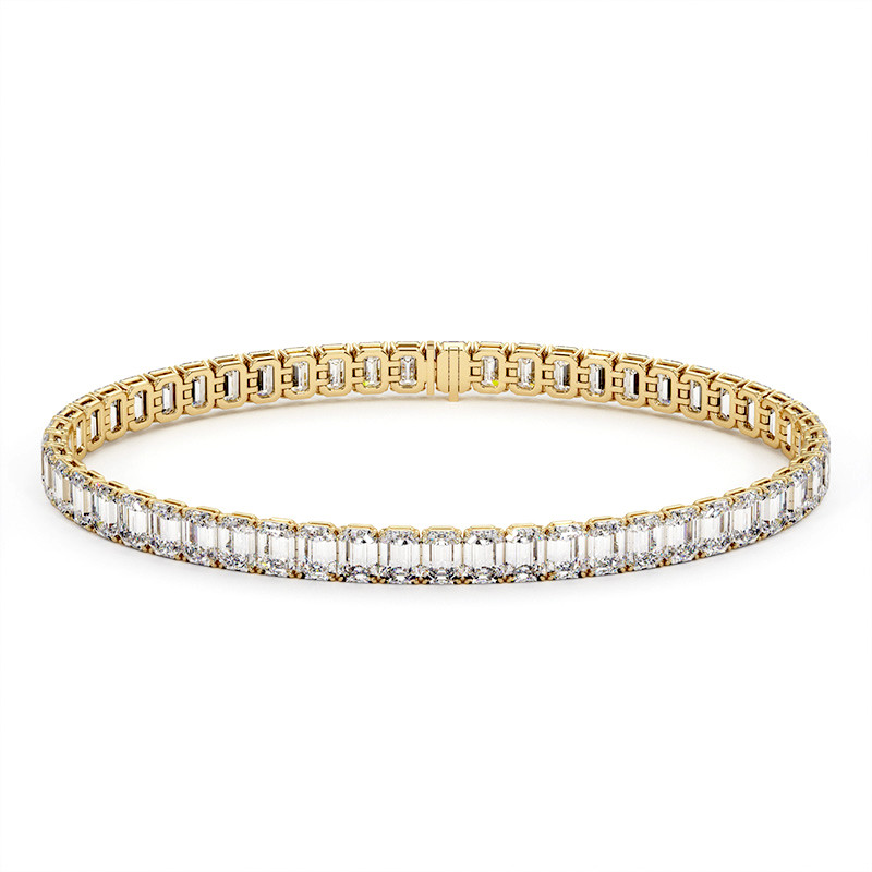 Bracelet Tennis Diamants Taille émeraude