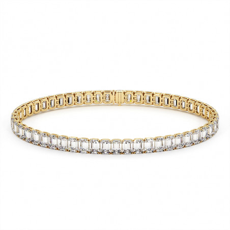 Bracelet Tennis Diamants Taille émeraude