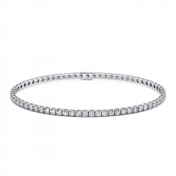 bracelet rivi&egrave;re de diamants ronds en or blanc