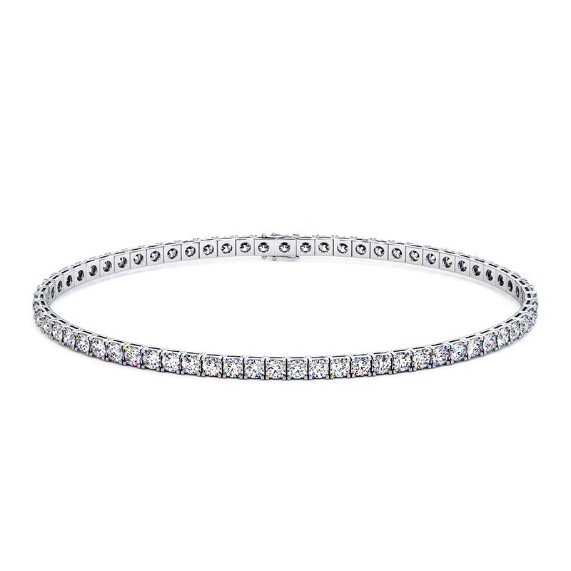 bracelet rivière de diamants ronds en or blanc