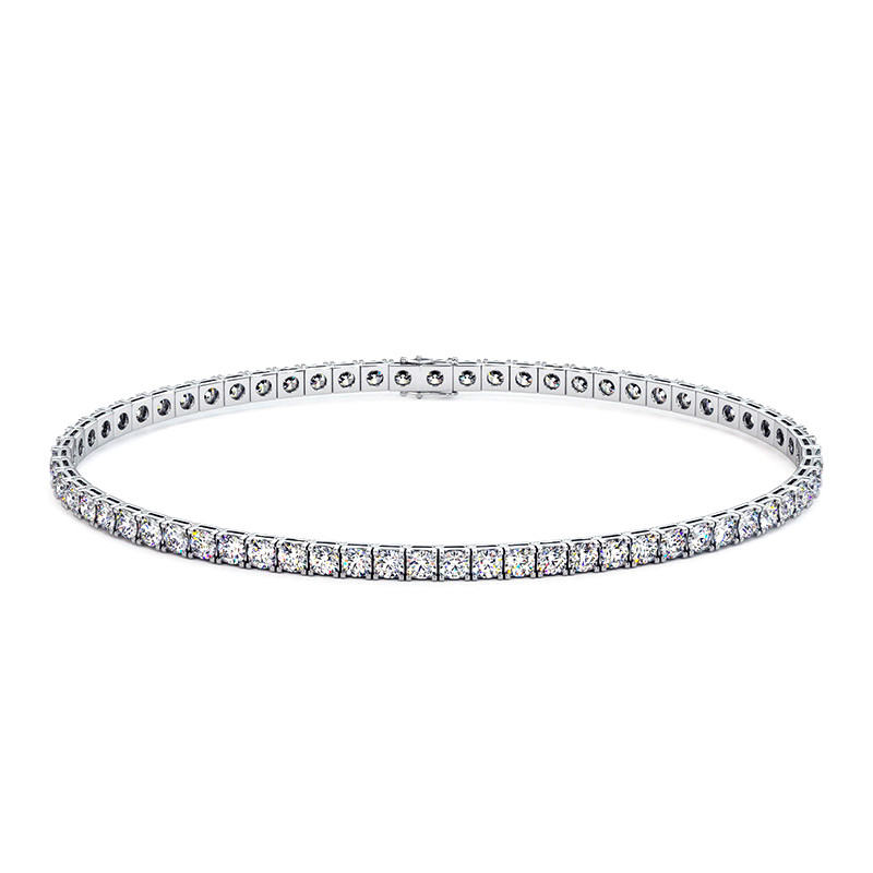 bracelet rivière de diamants ronds en or blanc bracelet rivière de diamants ronds en or blanc