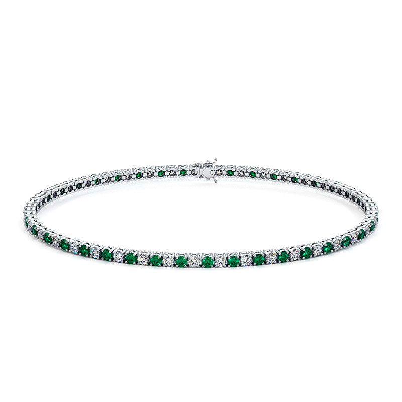 Bracelet Diamants Et émeraudes