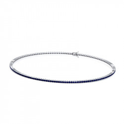 Bracelet Rivière Saphirs Bleus Naturels Or 18K ou Platine | Celinni