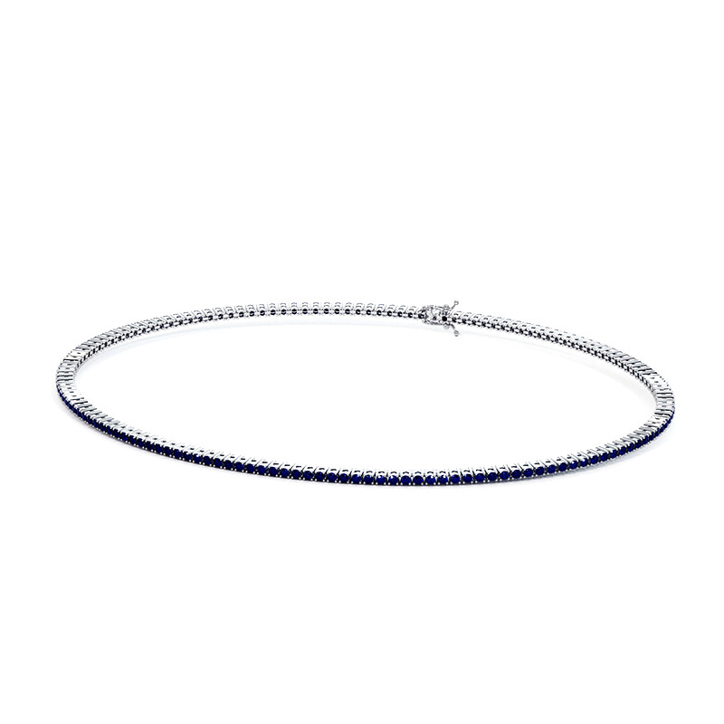 Bracelet Rivière Saphirs Bleus Naturels Or 18K ou Platine | Celinni