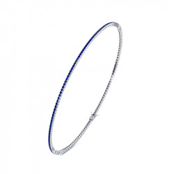 Bracelet Rivière Saphirs Bleus Naturels Or 18K ou Platine | Celinni