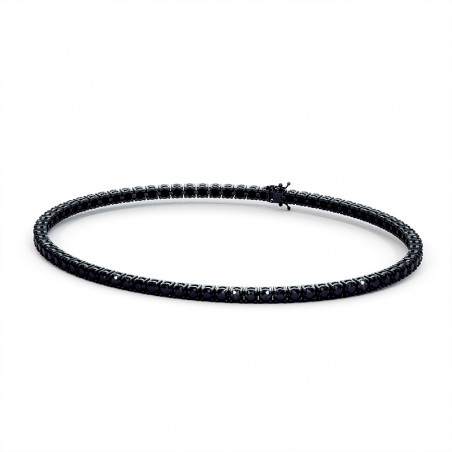 Bracelet Rivière Diamants Noirs Or Noir Homme