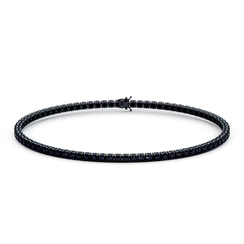 Bracelet Rivière Diamants Noirs Or Noir Homme