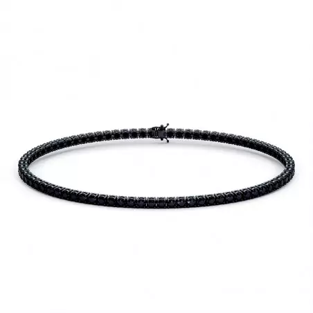 Pulsera de Río Diamantes Negros Oro Negro Hombre