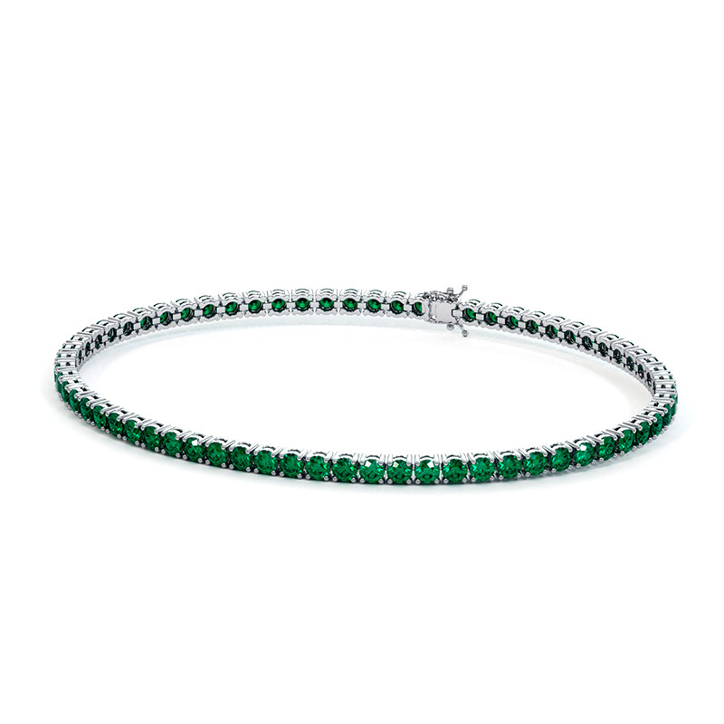 Pulsera para hombre engastada con esmeraldas verdes | Maison Celinni