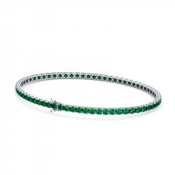Pulsera para hombre engastada con esmeraldas verdes | Maison Celinni
