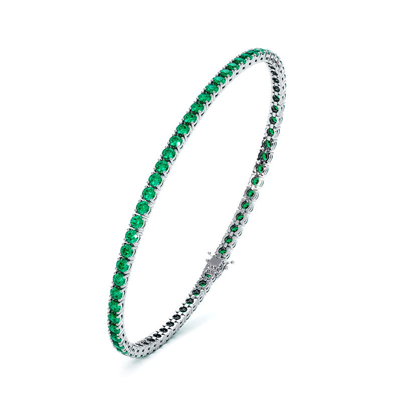 Bracelet pour homme serti d'émeraudes vertes Maison Celinni