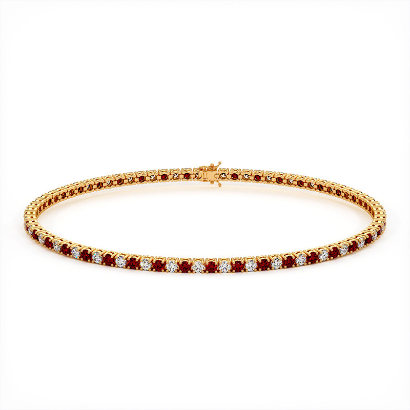 Bracelet Diamants Et Rubis Homme