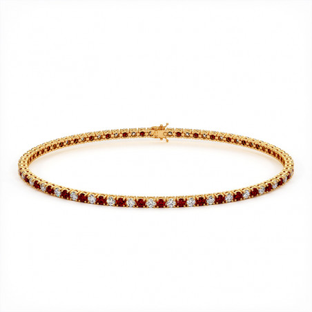 Bracelet Diamants Et Rubis Homme