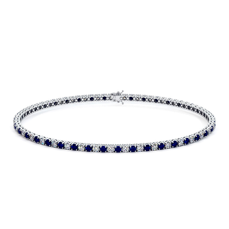 Diamanten en Saffieren Armband voor Mannen