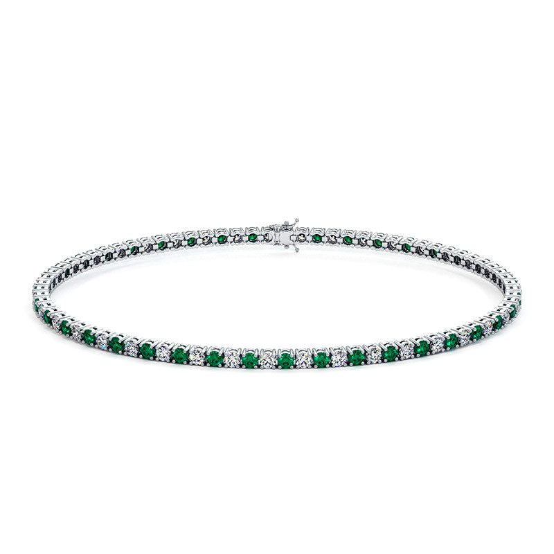 Men's Diamonds and Emeralds Bracelet