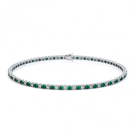 Men's Diamonds and Emeralds Bracelet