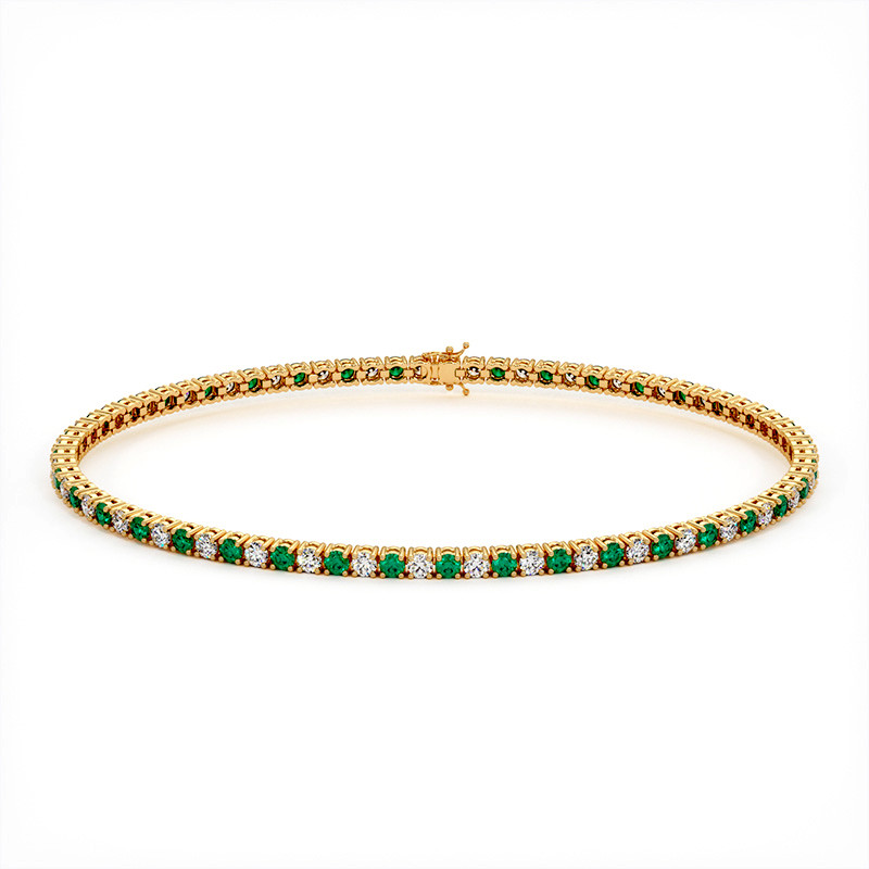 Herrenarmband: Diamanten und Smaragde | Celinni