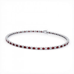 Bracelet Rivière Rubis et Diamants Or 18K | Celinni