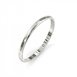 Anillo de Boda Semi Redondo Prestigio Oro Blanco | Celinni