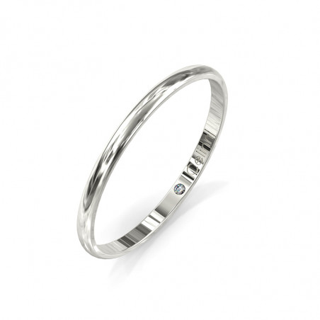 Anillo de Boda Prestigio de Media Caña de Oro Blanco