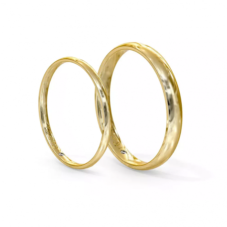 خاتم زواج باريسي فاخر من الذهب الأصفر
