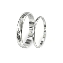 Anillo de Boda Semi Redondo Prestigio Oro Blanco | Celinni