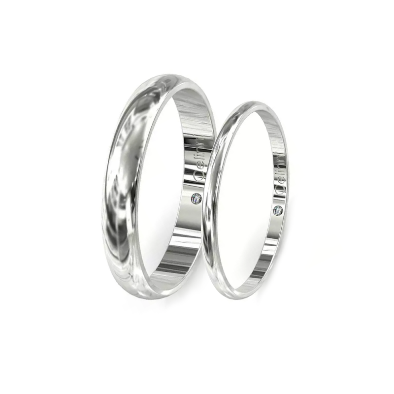 Anillo de Boda Semi Redondo Prestigio Oro Blanco | Celinni