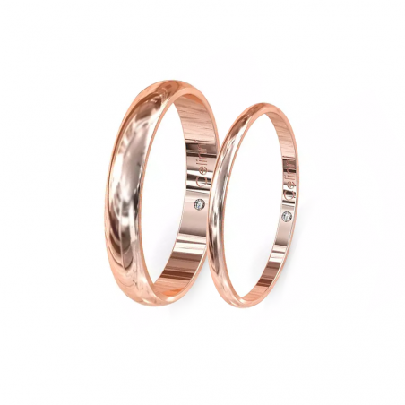 Anillo de Boda Semi Redondo Prestigio Oro Rosa