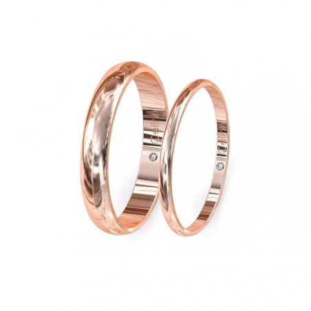 Bague Mariage Demi Jonc Prestige Or Rose