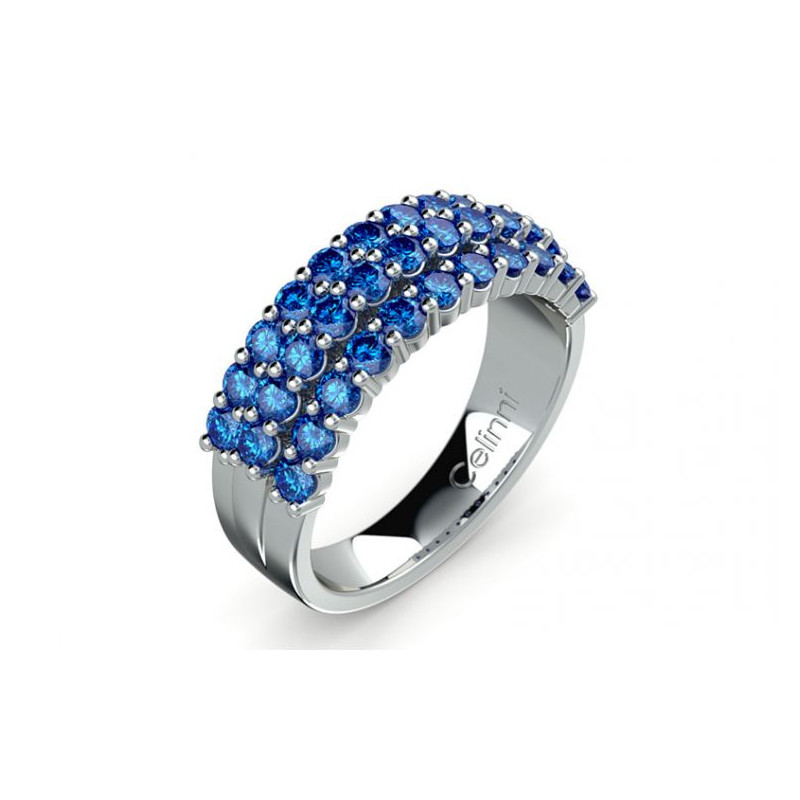 Bague Haute Joaillerie Louis Xvi Saphirs Bleus