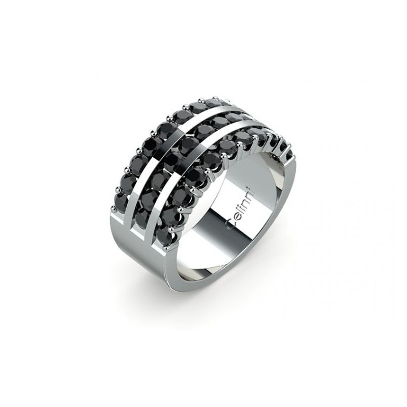 HOCHSCHMUCK RING MA&Iuml;TICA SCHWARZE DIAMANTEN